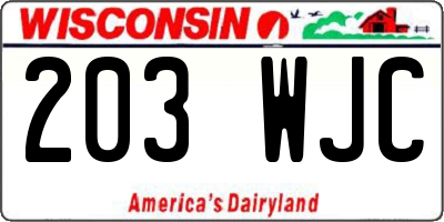 WI license plate 203WJC