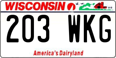 WI license plate 203WKG