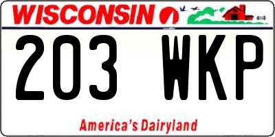 WI license plate 203WKP
