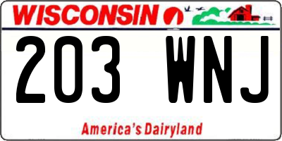 WI license plate 203WNJ