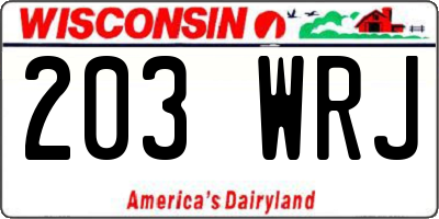 WI license plate 203WRJ