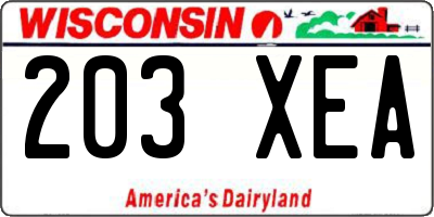 WI license plate 203XEA