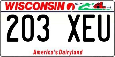 WI license plate 203XEU