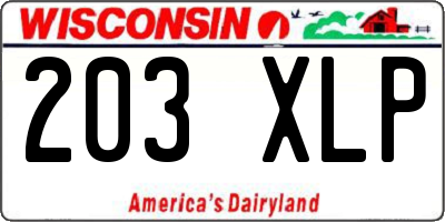 WI license plate 203XLP