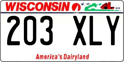 WI license plate 203XLY