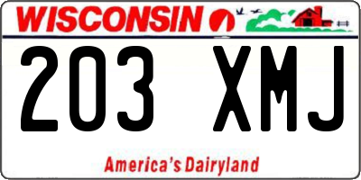 WI license plate 203XMJ