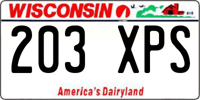 WI license plate 203XPS