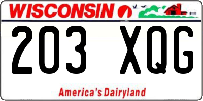 WI license plate 203XQG