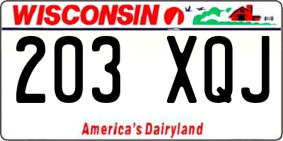 WI license plate 203XQJ