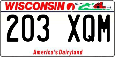 WI license plate 203XQM