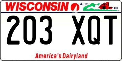 WI license plate 203XQT