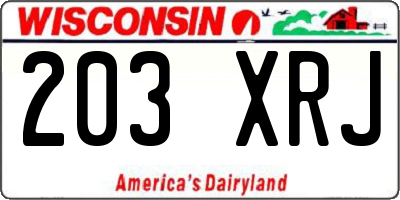 WI license plate 203XRJ