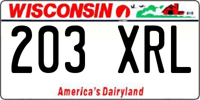 WI license plate 203XRL