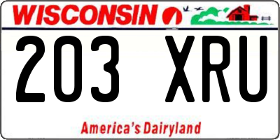 WI license plate 203XRU