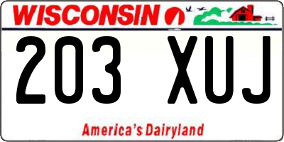 WI license plate 203XUJ