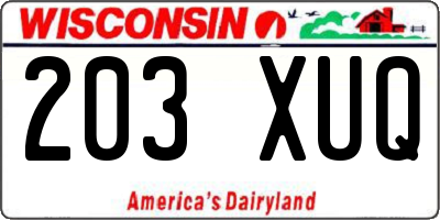 WI license plate 203XUQ
