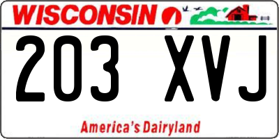 WI license plate 203XVJ