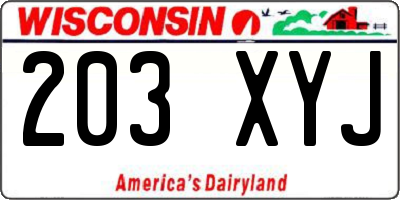 WI license plate 203XYJ