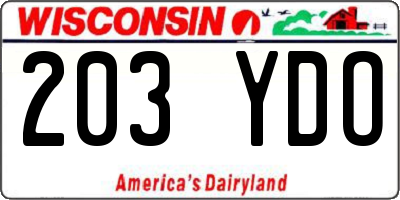 WI license plate 203YDO