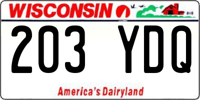 WI license plate 203YDQ