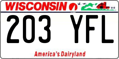 WI license plate 203YFL