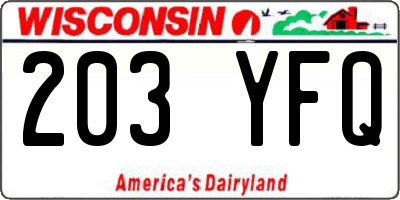 WI license plate 203YFQ