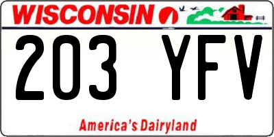 WI license plate 203YFV