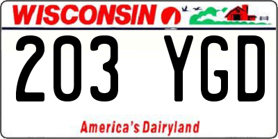 WI license plate 203YGD