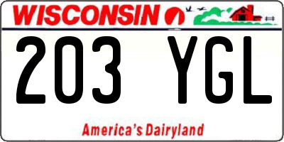 WI license plate 203YGL