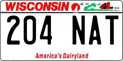 WI license plate 204NAT