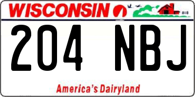 WI license plate 204NBJ