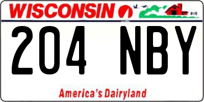 WI license plate 204NBY