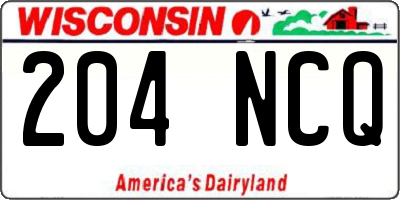 WI license plate 204NCQ