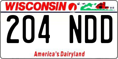 WI license plate 204NDD