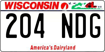 WI license plate 204NDG
