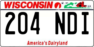 WI license plate 204NDI