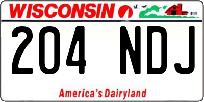 WI license plate 204NDJ