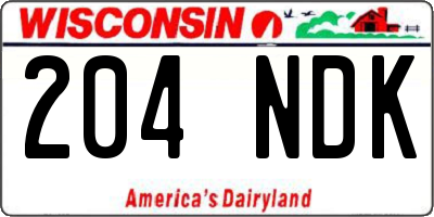 WI license plate 204NDK
