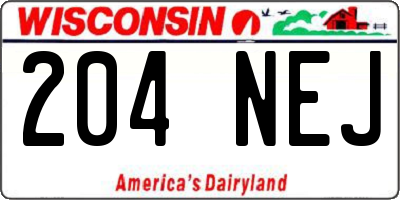 WI license plate 204NEJ