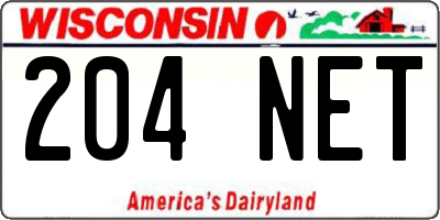 WI license plate 204NET
