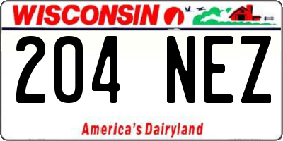 WI license plate 204NEZ