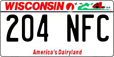 WI license plate 204NFC
