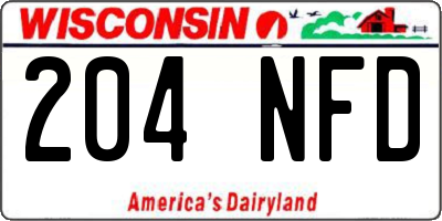 WI license plate 204NFD