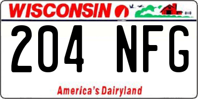 WI license plate 204NFG