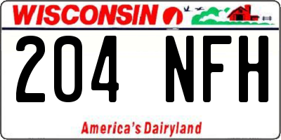 WI license plate 204NFH