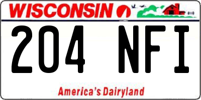 WI license plate 204NFI