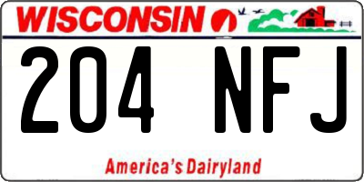 WI license plate 204NFJ