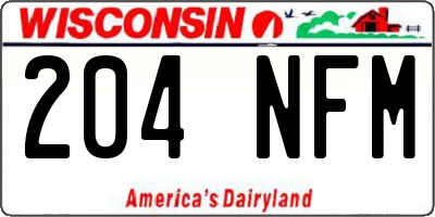 WI license plate 204NFM