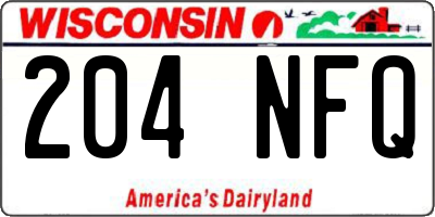 WI license plate 204NFQ