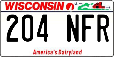 WI license plate 204NFR
